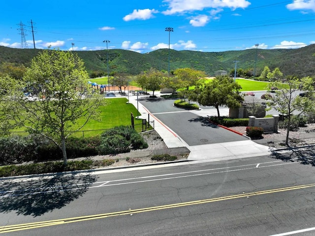 view of road featuring a mountain view