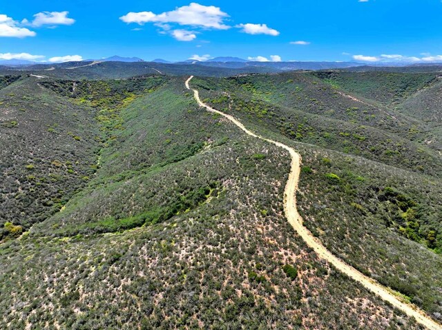 drone / aerial view with a mountain view