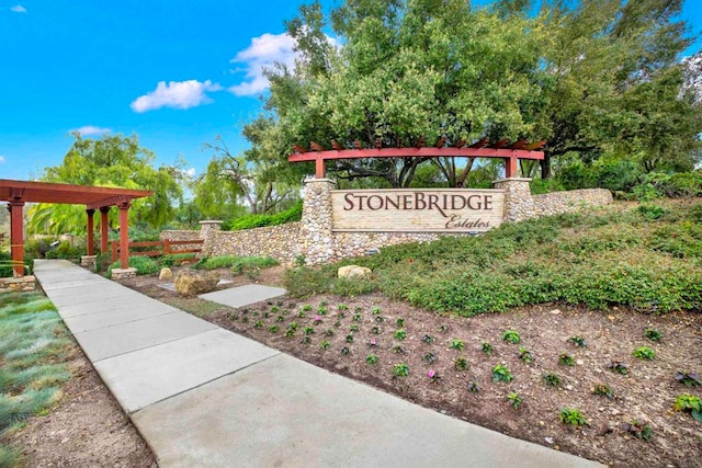 view of community sign