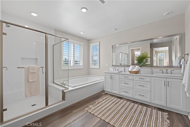 1730 Artemisia Ct, Carlsbad, CA 92011 - full bath with a sink, double vanity, a shower stall, and a bath