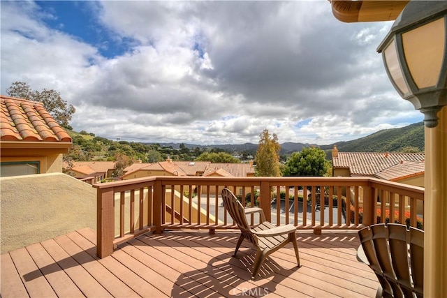 2318 Cranesbill Pl, Avila Beach, CA 93424 - wooden terrace with a mountain view