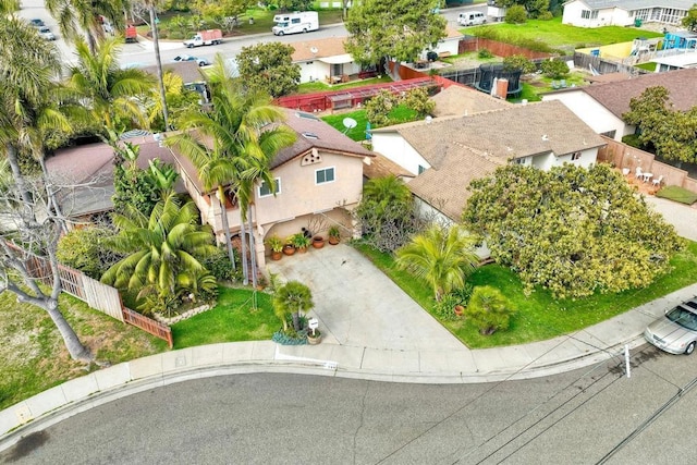 bird's eye view with a residential view