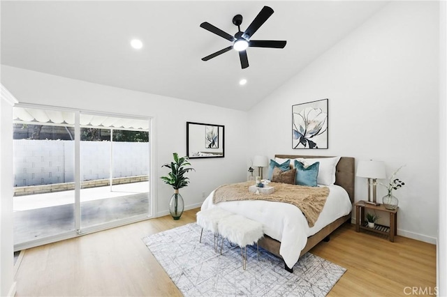 13538 Darvalle St, Cerritos, CA 90703 - bedroom with lofted ceiling, light wood finished floors, baseboards, and access to outside