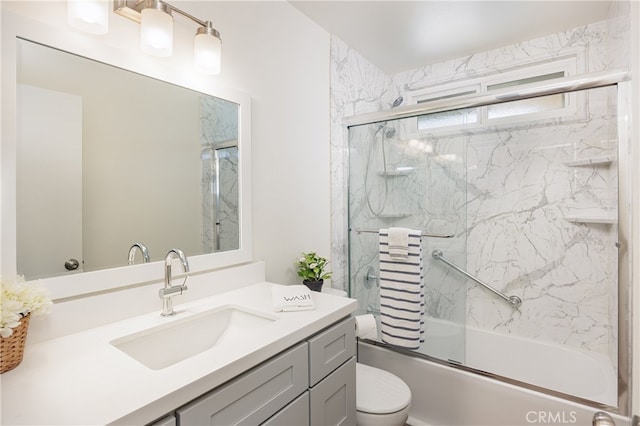 28861 Aloma Ave, Laguna Niguel, CA 92677 - full bath featuring toilet, shower / bath combination with glass door, and vanity