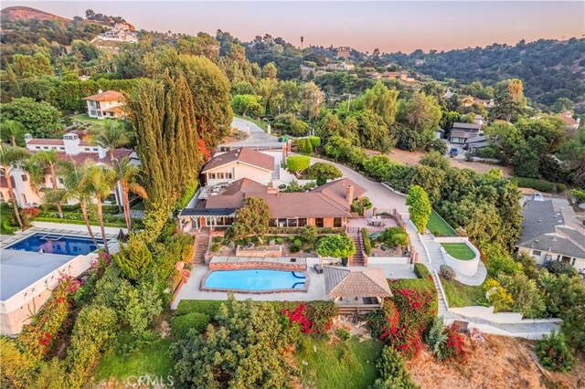 2333 N Coronet Ct, Covina, CA 91724 - aerial view at dusk of view of pool