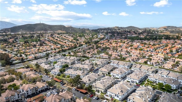 aerial view with a residential view and a mountain view
