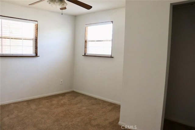 16226 Pine St, Hesperia, CA 92345 - spare room with baseboards, a ceiling fan, and carpet flooring