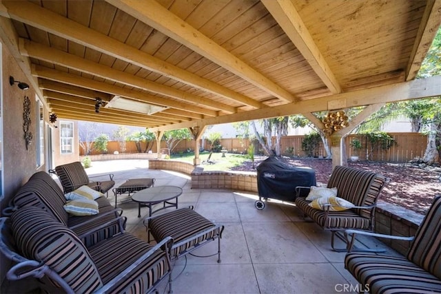 391 Camino Carta, San Marcos, CA 92078 - view of patio / terrace featuring a fenced backyard, area for grilling, and an outdoor hangout area