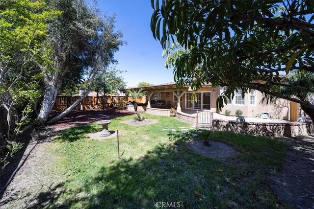 391 Camino Carta, San Marcos, CA 92078 - view of yard featuring a patio and fence