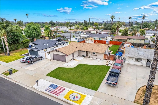 aerial view with a residential view