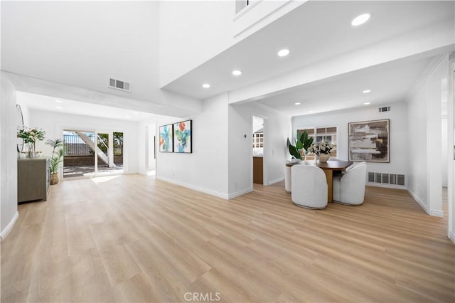 24812 Elena Dr, Laguna Hills, CA 92653 - hall with baseboards, light wood-style floors, and recessed lighting