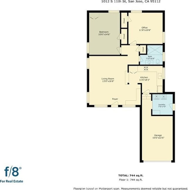 1012 S 11th St, San Jose, CA 95112 - floor plan / room layout