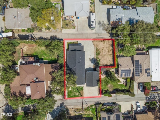 6015 Peppertree Ln, Simi Valley, CA 93063 - aerial perspective of suburban area featuring property boundaries highlighted