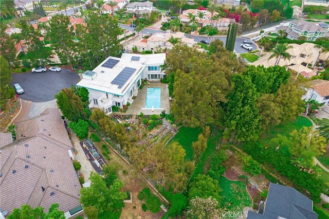 aerial view with a residential view