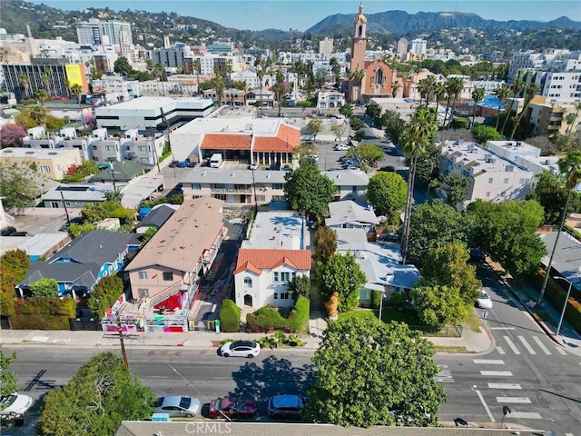 aerial view featuring a mountain view
