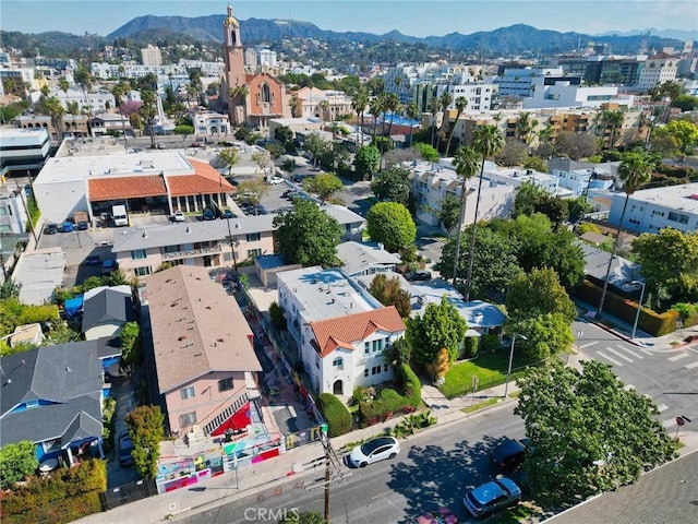 bird's eye view featuring a mountain view