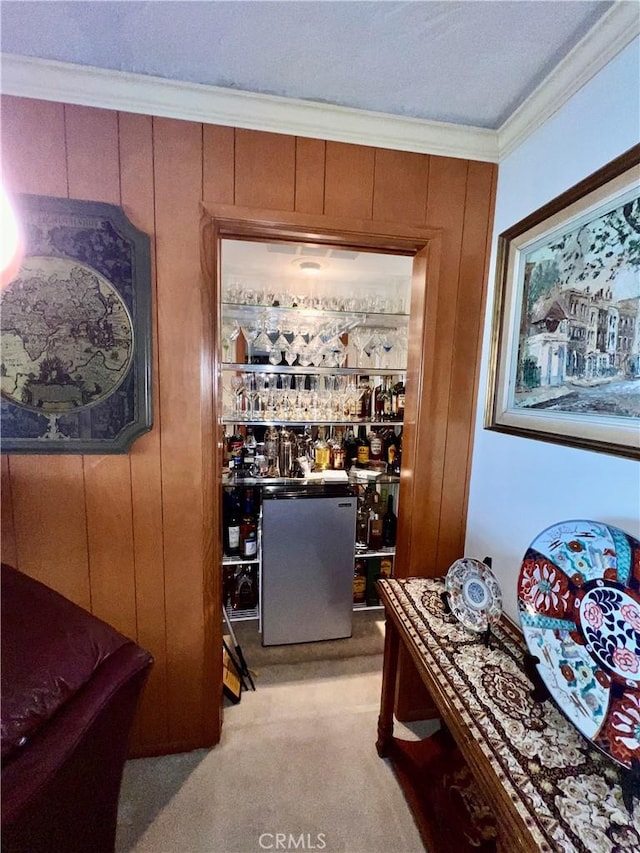 2117 Glenn St, Los Osos, CA 93402 - bar with light carpet and ornamental molding
