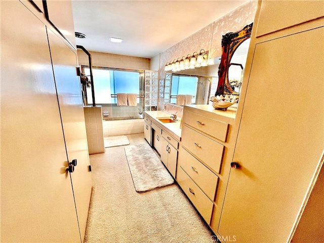 2117 Glenn St, Los Osos, CA 93402 - bathroom with vanity, a tub, and a shower