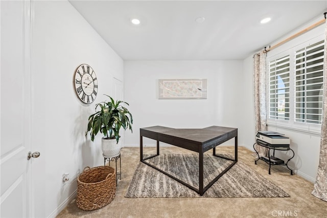 5053 Moon Eye Way, Hemet, CA 92545 - carpeted home office with baseboards and recessed lighting