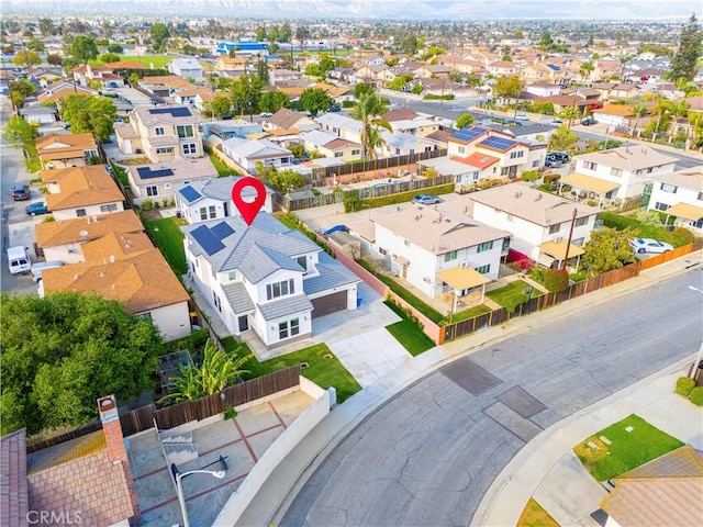 bird's eye view with a residential view