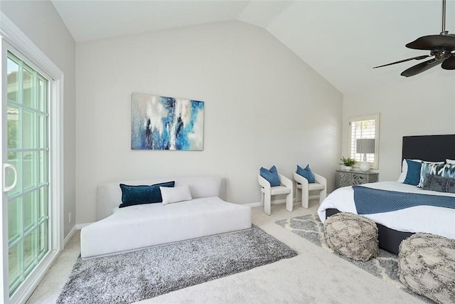 385 Park Ave, Long Beach, CA 90814 - carpeted bedroom with ceiling fan and lofted ceiling