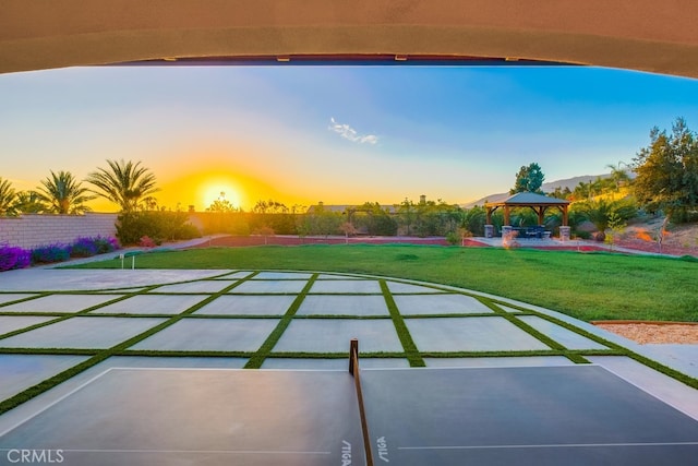 view of patio with a gazebo