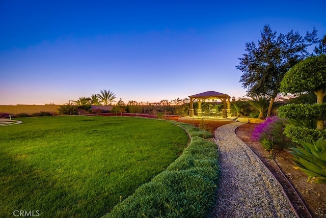 view of yard with a gazebo
