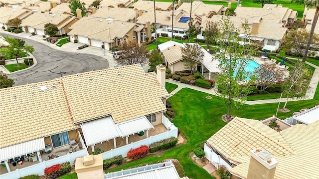 bird's eye view with a residential view