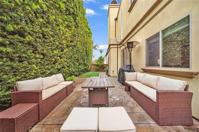 1907 Ernest Ave Unit B, Redondo Beach, CA 90278 - fenced backyard with an outdoor living space, a patio area, and a grill