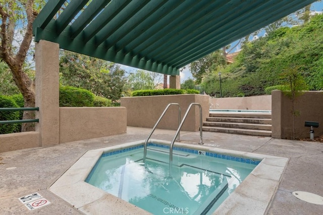 2903 Yucatan Pl Unit A, Diamond Bar, CA 91765 - view of pool with fence, a swimming pool, a patio, and a community hot tub