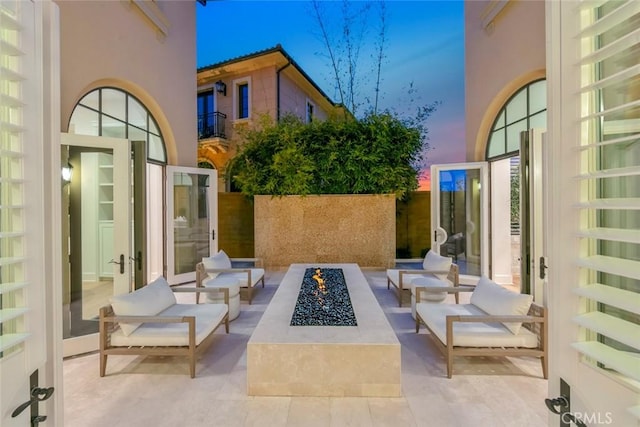31 Seawatch, Newport Coast, CA 92657 - view of patio with an outdoor fire pit