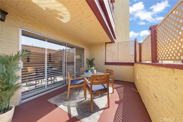 view of patio / terrace featuring a balcony