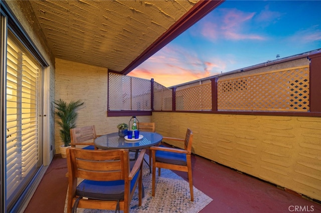 view of patio with outdoor dining area