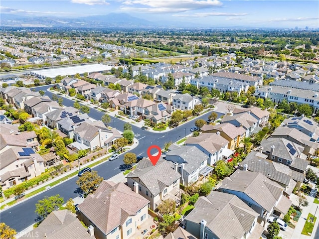 drone / aerial view with a residential view