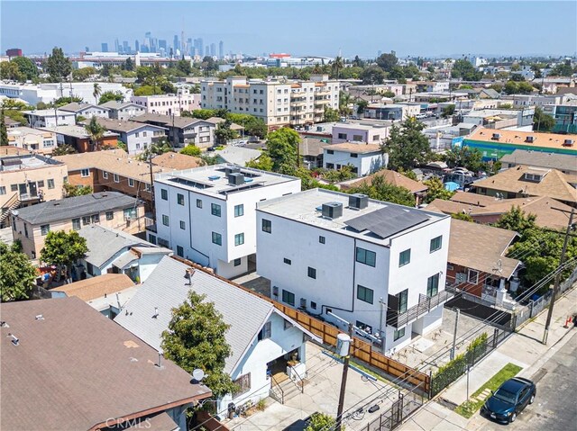 drone / aerial view with a city view