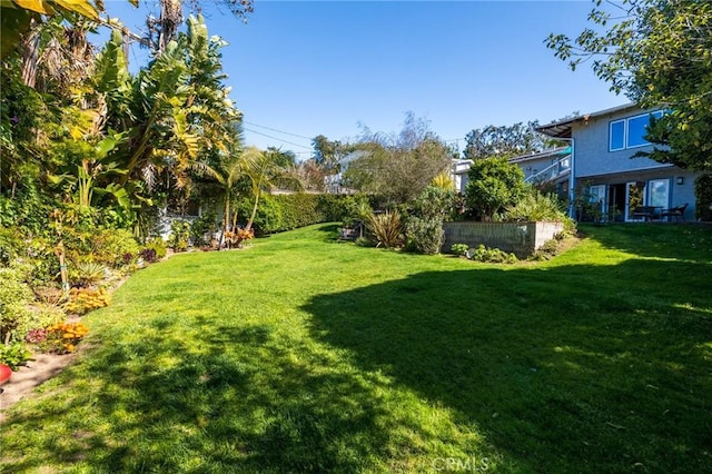 view of yard with fence