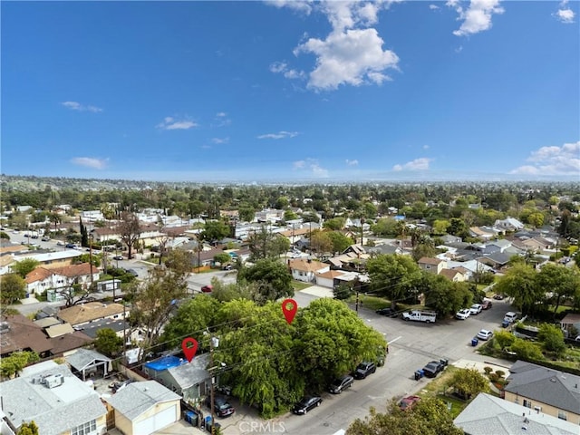 bird's eye view featuring a residential view