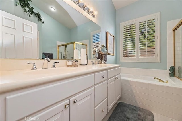 40636 Via Jalapa, Murrieta, CA 92562 - full bath with a sink, double vanity, a shower stall, and a bath