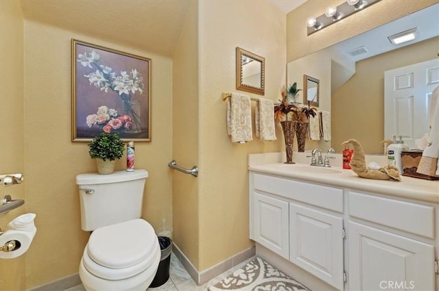 40636 Via Jalapa, Murrieta, CA 92562 - bathroom featuring vanity, toilet, tile patterned floors, baseboards, and visible vents