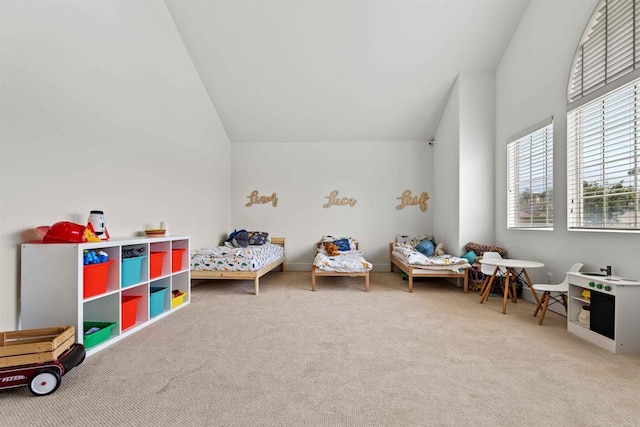 3702 Southridge Way, Oceanside, CA 92056 - rec room featuring carpet flooring and high vaulted ceiling