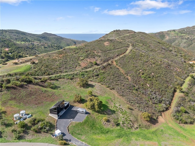 drone / aerial view with a mountain view