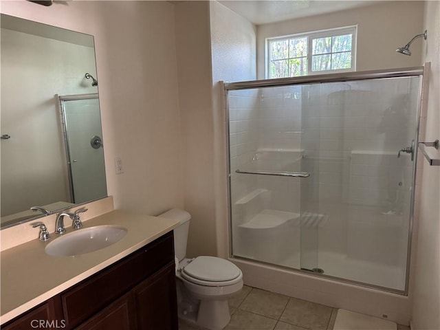 13312 Frederick Way, Sylmar, CA 91342 - bathroom featuring a shower stall, tile patterned flooring, and vanity