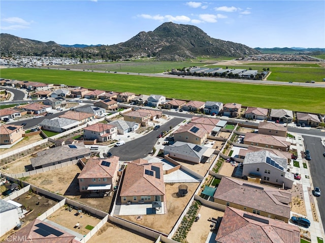 bird's eye view with a residential view and a mountain view