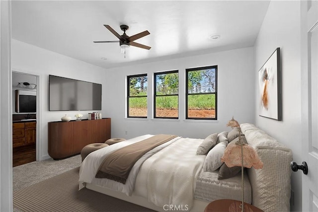 6010 Sunny Ln, Paradise, CA 95969 - carpeted bedroom with ceiling fan