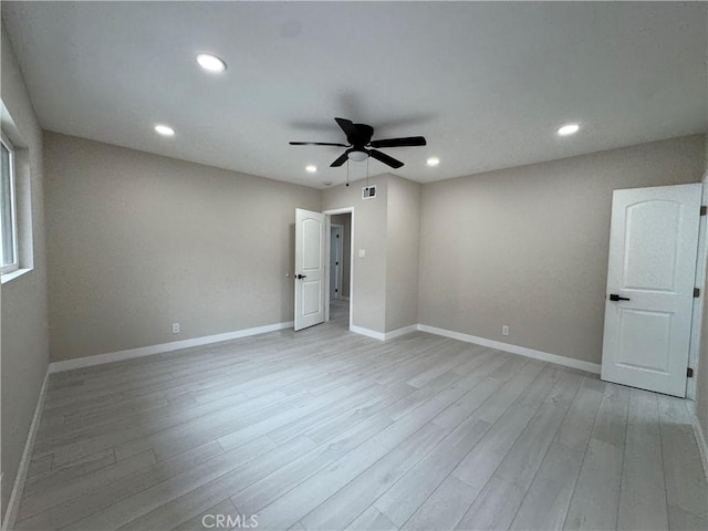 4609 Highgrove Ave, Torrance, CA 90505 - spare room featuring wood finished floors, ceiling fan, recessed lighting, and baseboards