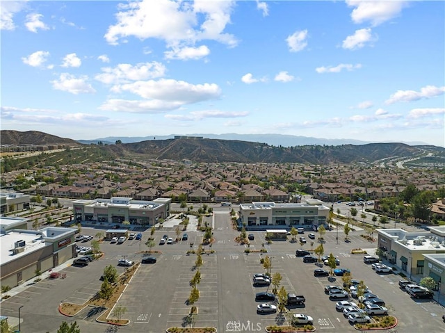 bird's eye view with a mountain view