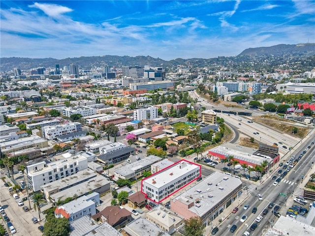 5510 Lexington Ave, Los Angeles, CA 90038 - birds eye view of property featuring a view of city and a mountain view