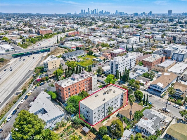 5617 La Mirada Ave, Los Angeles, CA 90038 - birds eye view of property featuring a view of city