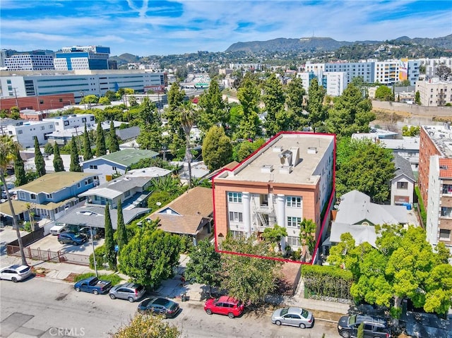 5617 La Mirada Ave, Los Angeles, CA 90038 - bird's eye view with a view of city and a mountain view
