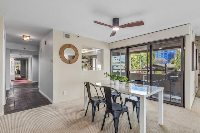 230 W Laurel St Unit 506, San Diego, CA 92101 - carpeted dining area with plenty of natural light and ceiling fan